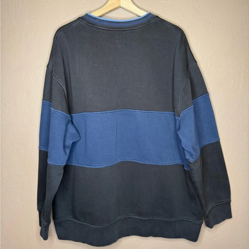 Levi's Men's Crewneck Fleece Pullover Black & Blue Sweatshirt Size XL Streetwear